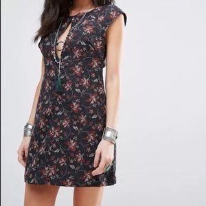 NWT Free People Say Yes Black mini dress in black